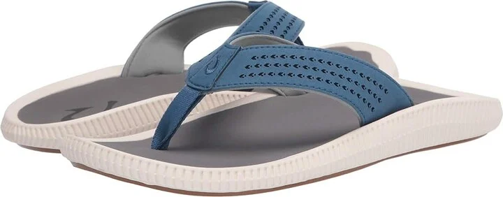 OluKai Ulele Men's Sandals Slate Blue/Charcoal : 7 D - Medium, Synthetic