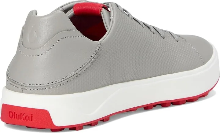OluKai WAI'ALAE Men's Golf Shoes Ash/Red Lava : 11.5 D - Medium, Leather - Image 4