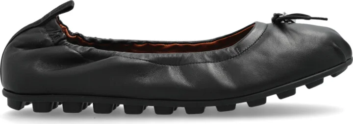 Olympia' Leather Ballerinas, , - Black