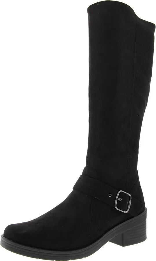 Olympia Womens Zip Up Round Toe Knee-High Boots