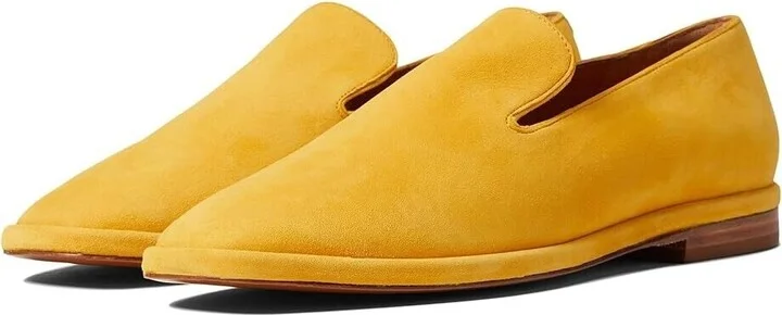 Olympia8 Loafers Women's Euro 38 Amber Leather Square Toe Shoes KHD990