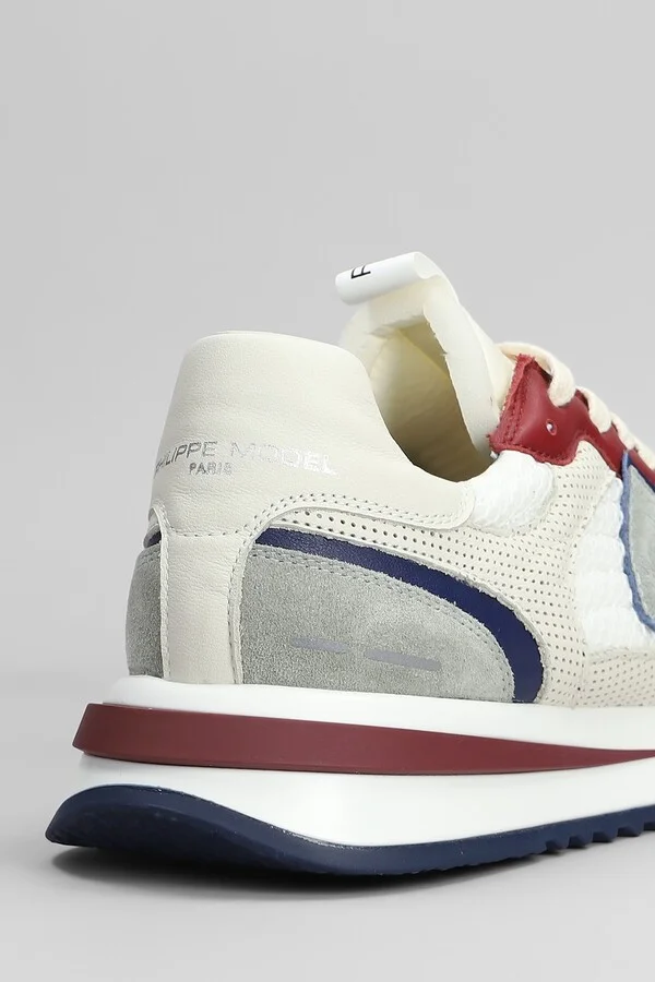 Olympique Low Sneakers In White Suede And Fabric - Image 5