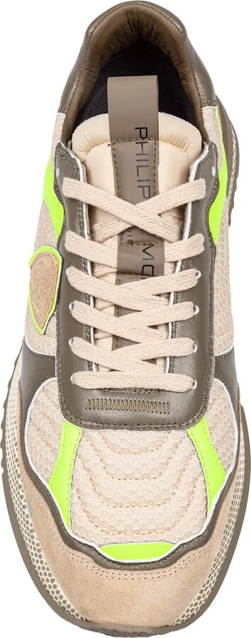 Olympique Sneakers In Leather And Fabric Color Military Green And Yellow - Image 2