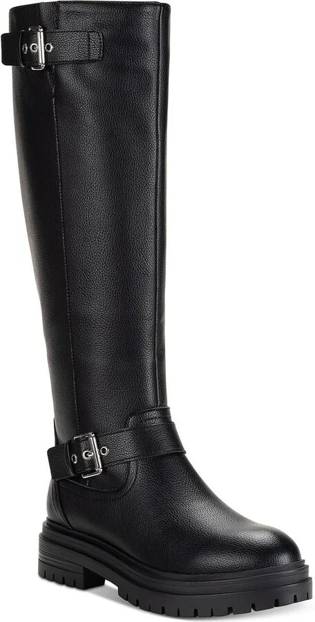 Omega Womens Buckle Man Made Knee-High Boots