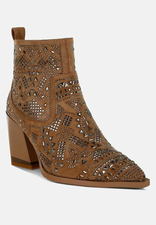 Omishi Stud Embellished Ankle Boots - Image 3