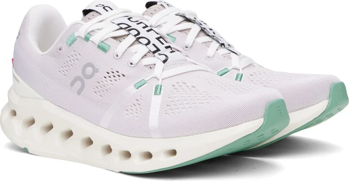 On Beige & Purple Cloudsurfer Sneakers - Image 4