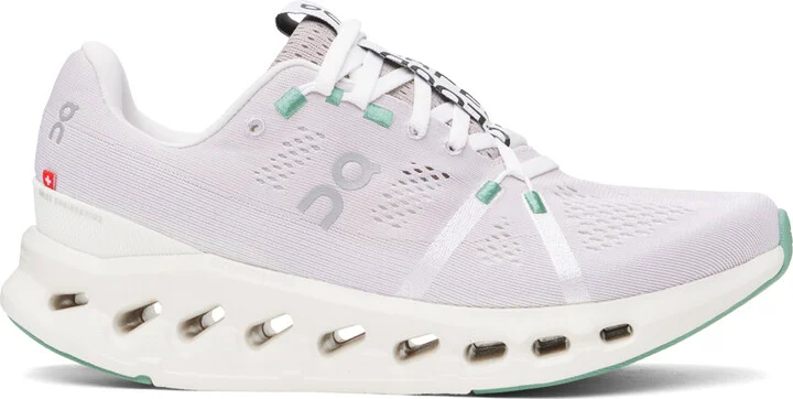 On Beige & Purple Cloudsurfer Sneakers