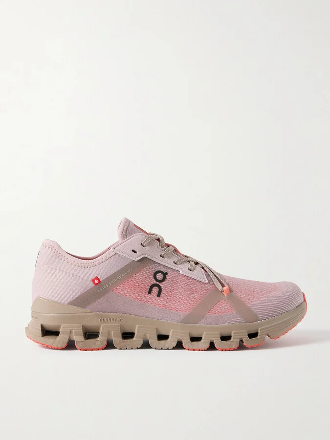 ON - Cloud X 4 Ad Rubber-trimmed Recycled-mesh Sneakers - Purple