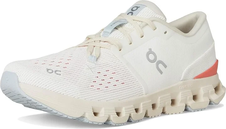 On Cloud X 4 Women's Shoes Ivory/Salmon : 5.5 M, Synthetic - Image 5