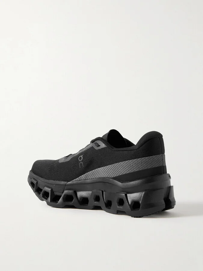 ON - Cloudmonster 2 Rubber-trimmed Mesh Sneakers - Black - Image 3