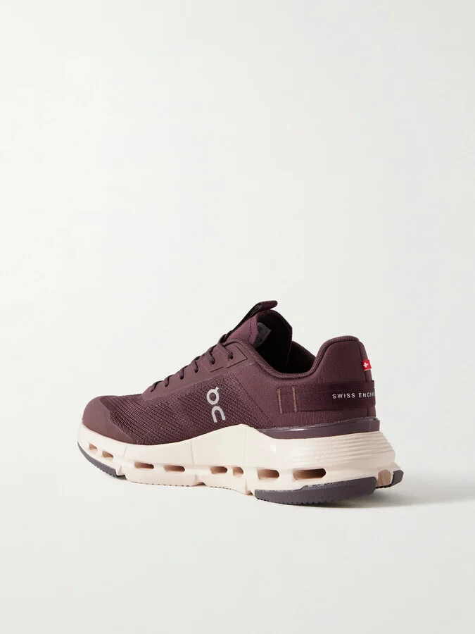 ON - Cloudnova Form 2 Felt And Rubber-trimmed Mesh Sneakers - Burgundy - Image 3