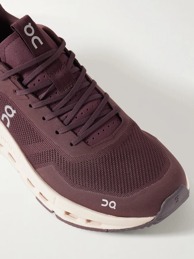 ON - Cloudnova Form 2 Felt And Rubber-trimmed Mesh Sneakers - Burgundy - Image 4