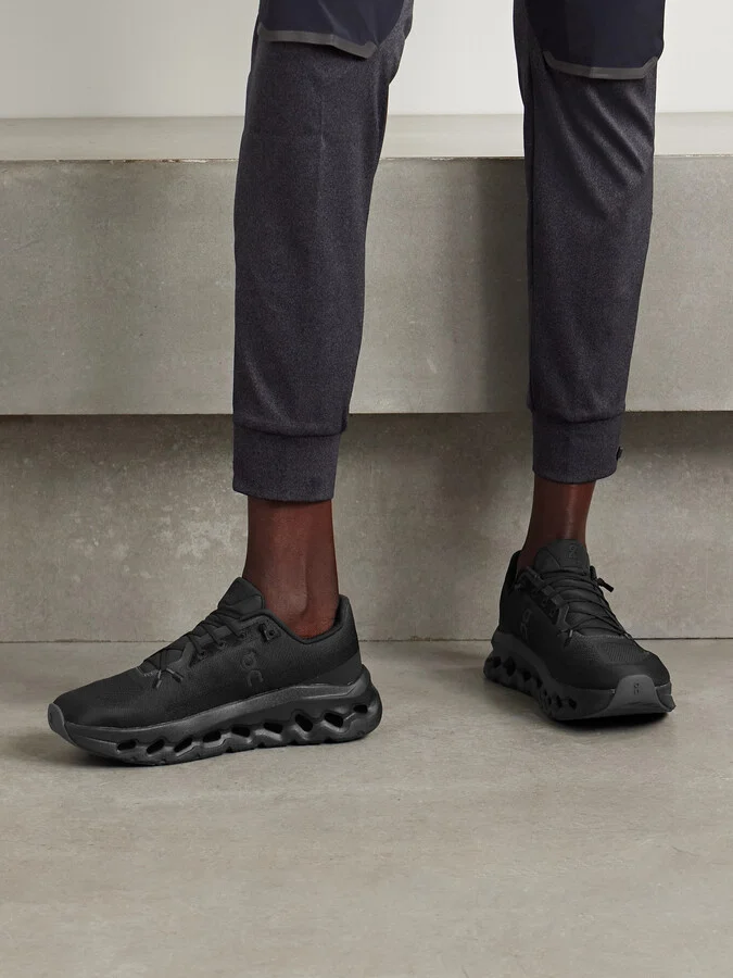 ON - Cloudtilt Stretch Recycled-knit Sneakers - Black - Image 2