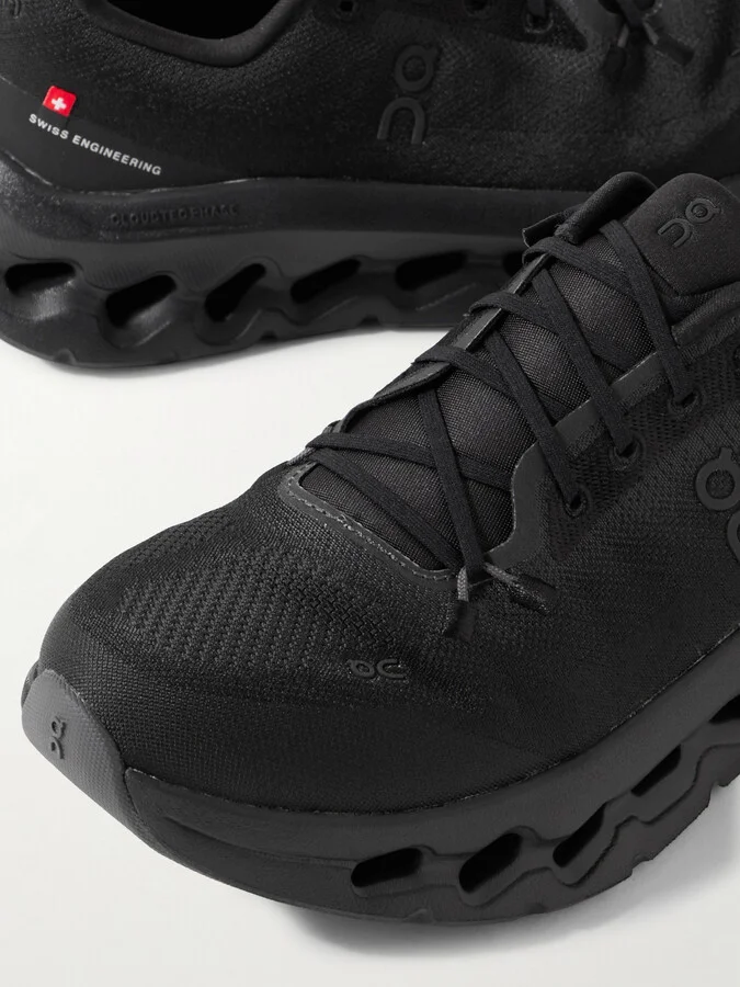 ON - Cloudtilt Stretch Recycled-knit Sneakers - Black - Image 4