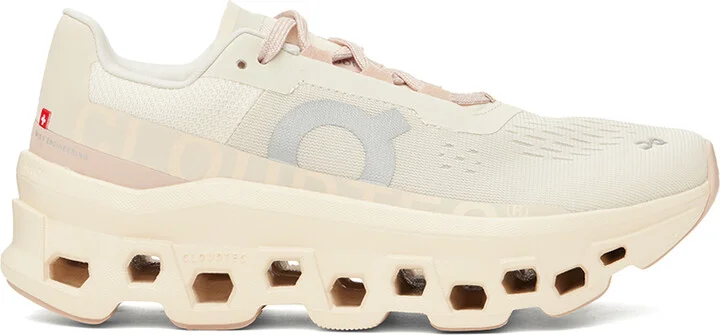On Gray & Pink Cloudmonster Sneakers