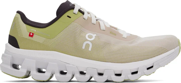 On Green & Beige Cloudflow 4 Sneakers