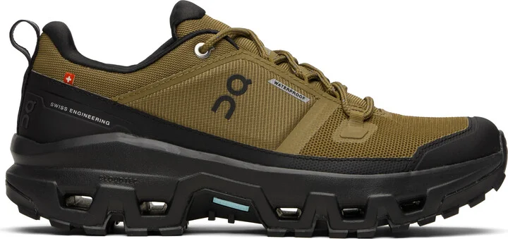 On Khaki Cloudrock Low Waterproof Sneakers