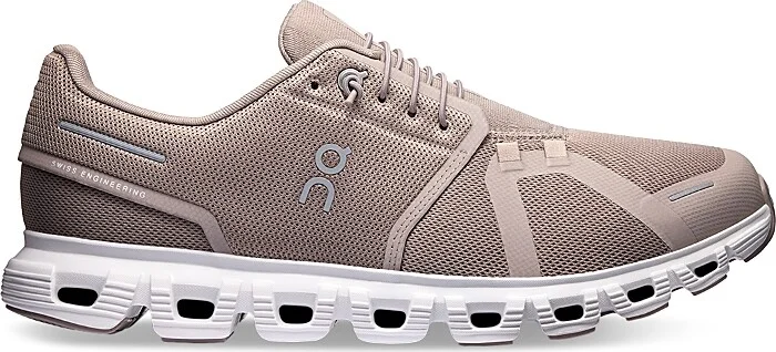 On Men's Cloud 6 Sneakers in Fog White