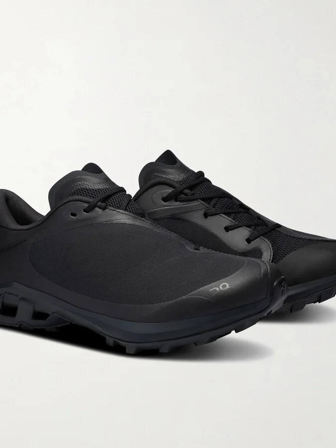 ON - + Post Archive Faction Cloudventure Peak Rubber-trimmed Recycled-mesh Sneakers - Black - Image 3