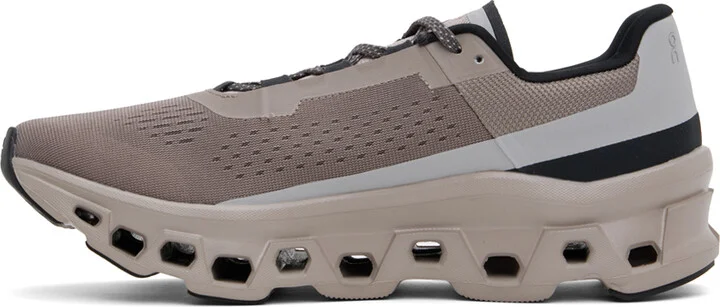 On Taupe Cloudmonster Sneakers - Image 3