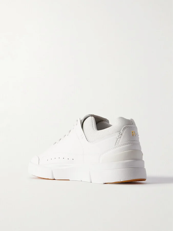 ON - The Roger Centre Court Mesh-trimmed Faux Leather Sneakers - White - Image 3