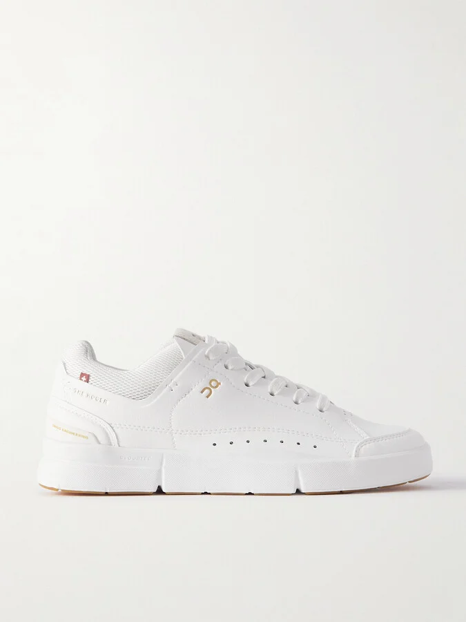 ON - The Roger Centre Court Mesh-trimmed Faux Leather Sneakers - White