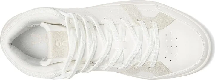 On THE ROGER Clubhouse Mid 2 Women's Shoes White/Sand : 9 M, Faux Leather - Image 2