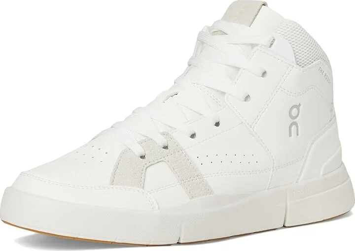 On THE ROGER Clubhouse Mid 2 Women's Shoes White/Sand : 9 M, Faux Leather - Image 5
