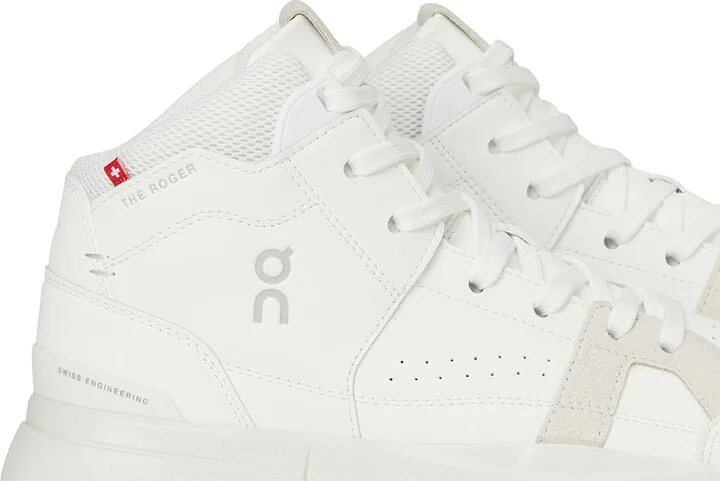 On THE ROGER Clubhouse Mid 2 Women's Shoes White/Sand : 9 M, Faux Leather - Image 7