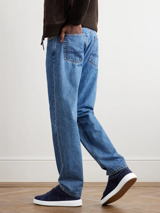 On Time Leather-Trimmed Suede Sneakers - Image 2