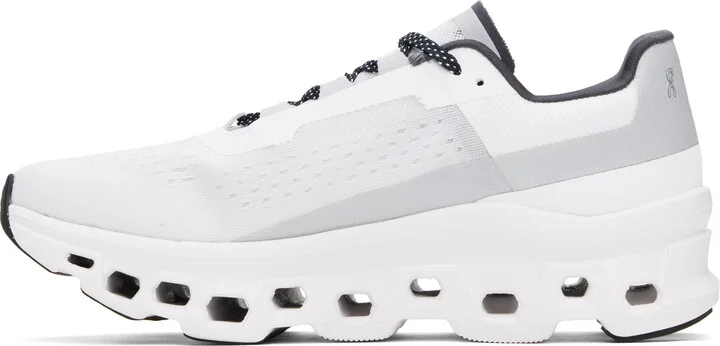 On White & Gray Cloudmonster Sneakers - Image 3