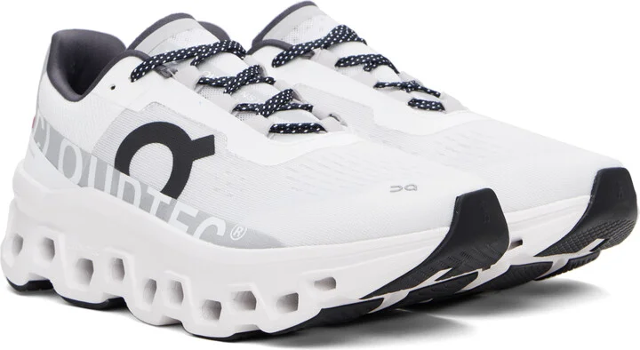 On White & Gray Cloudmonster Sneakers - Image 4