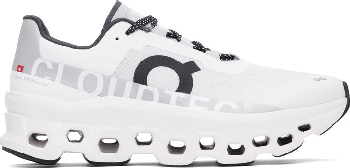 On White & Gray Cloudmonster Sneakers