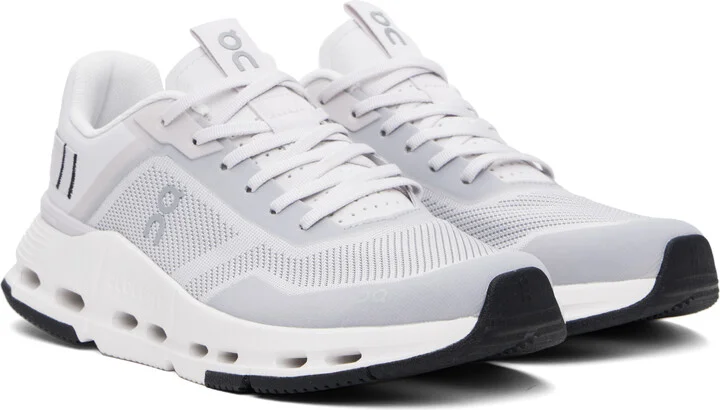 On White & Gray Cloudnova Form 2 Sneakers - Image 4