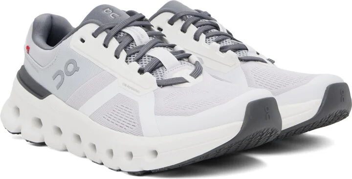 On White & Gray Cloudrunner 2 Sneakers - Image 4