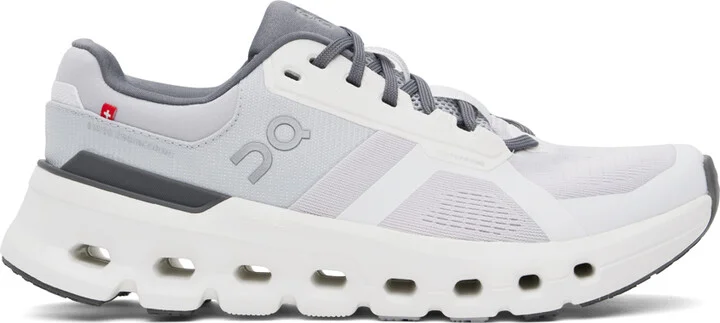 On White & Gray Cloudrunner 2 Sneakers