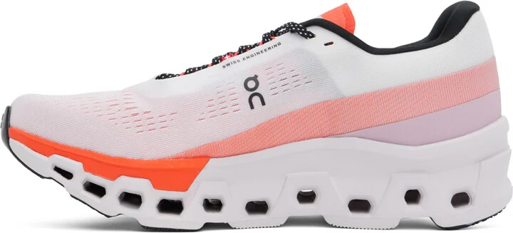 On White & Orange Cloudmonster 2 Sneakers - Image 3