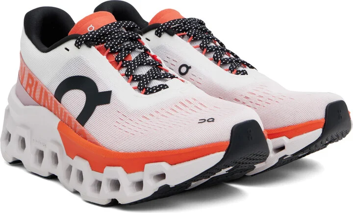On White & Orange Cloudmonster 2 Sneakers - Image 4