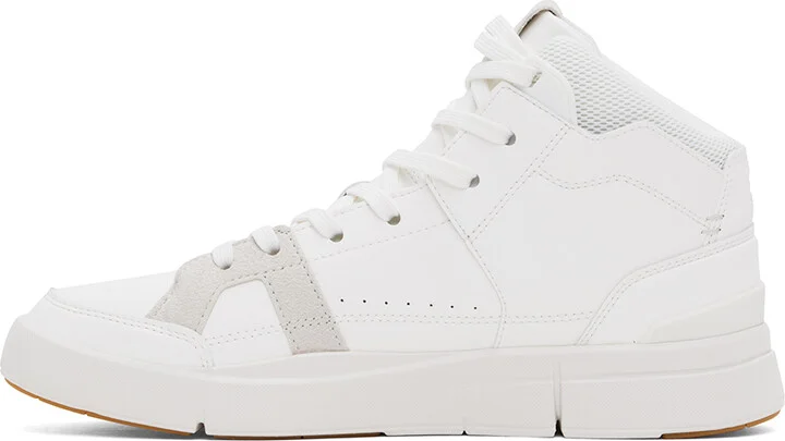On White 'THE ROGER' Clubhouse Mid 2 Sneakers - Image 3