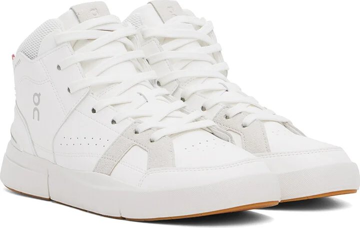 On White 'THE ROGER' Clubhouse Mid 2 Sneakers - Image 4