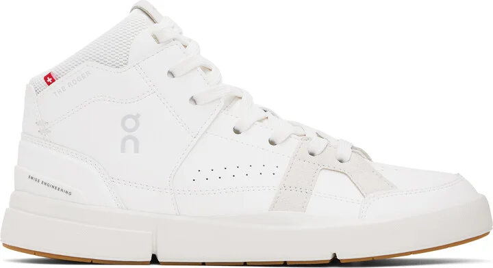 On White 'THE ROGER' Clubhouse Mid Sneakers