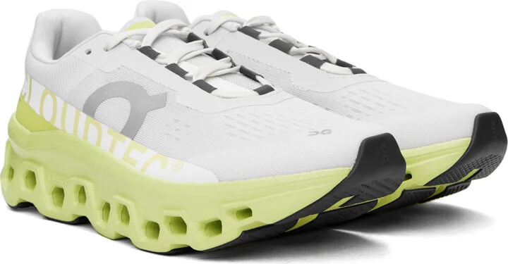 On White & Yellow Cloudmonster Sneakers - Image 4