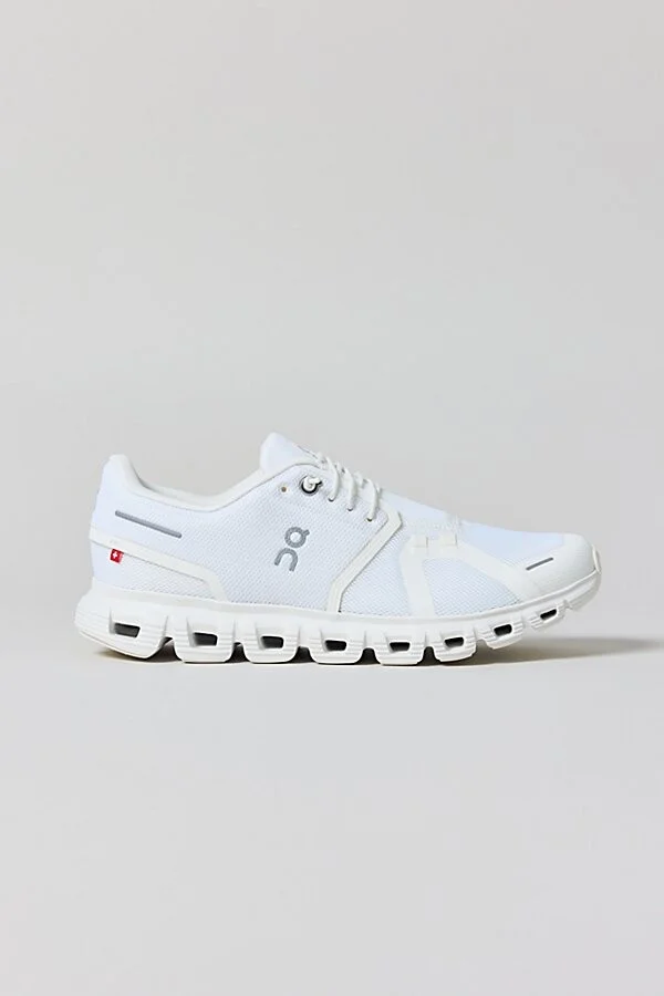 On Women's Cloud 6 Sneaker in White/White - Image 3