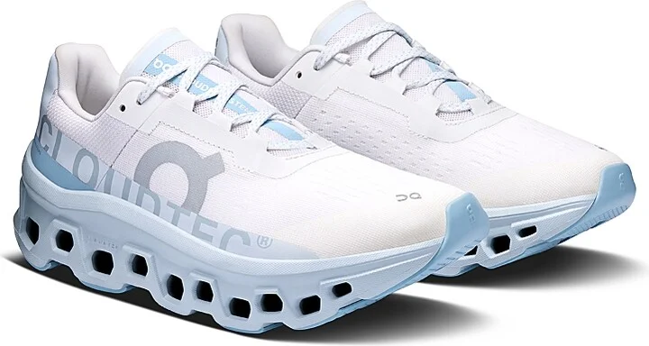 On Women's Cloudmonster Road Running Sneakers in Frost