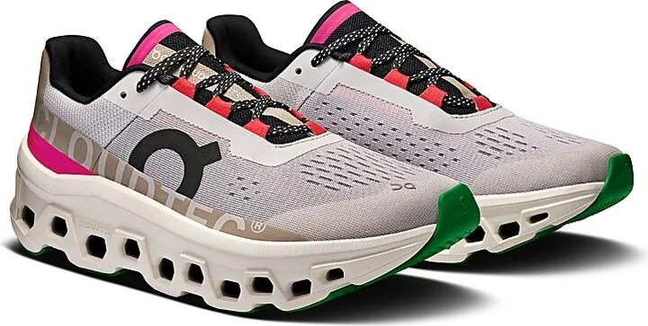 On Women's Cloudmonster Running Sneakers in Silver