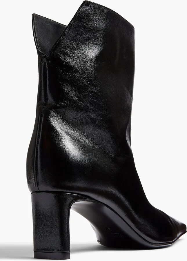Ona Ankle Boot in Black Glazed Leather - Image 4