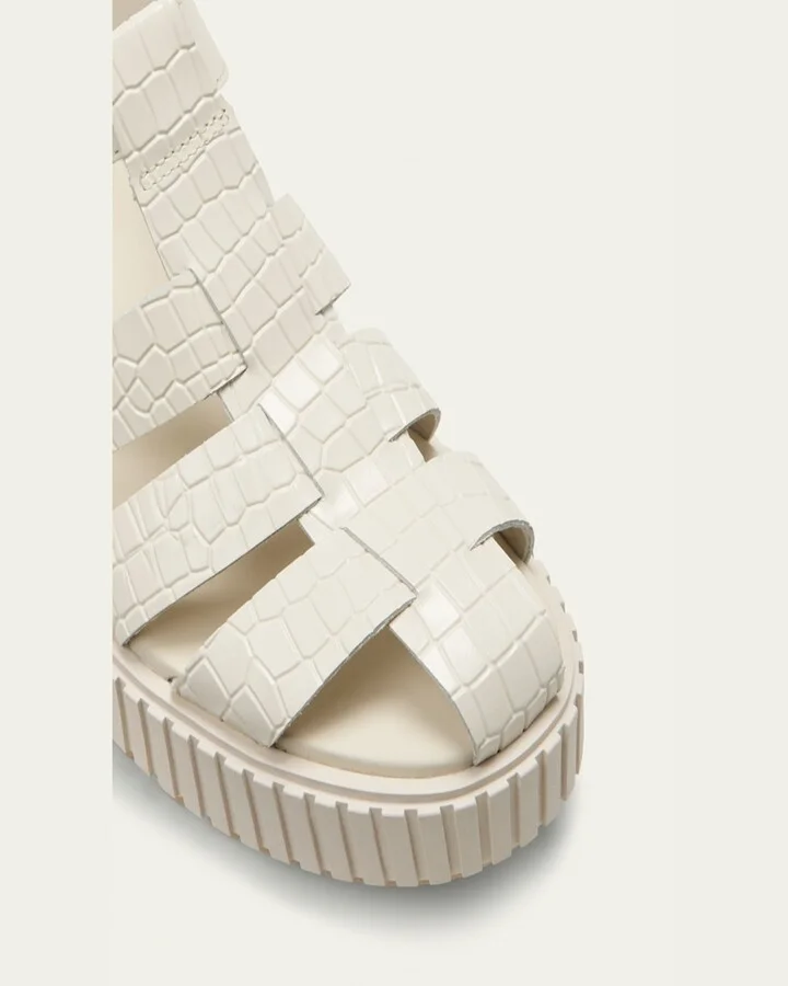 Ona Embossed Leather Fisherman Sandals - Image 2