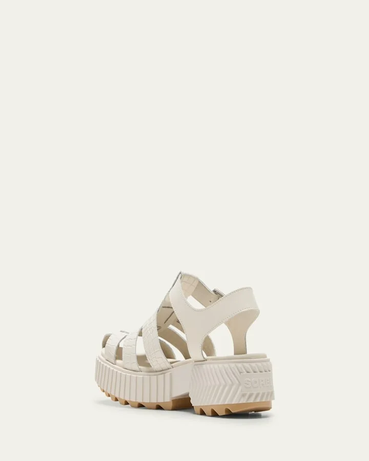 Ona Embossed Leather Fisherman Sandals - Image 6