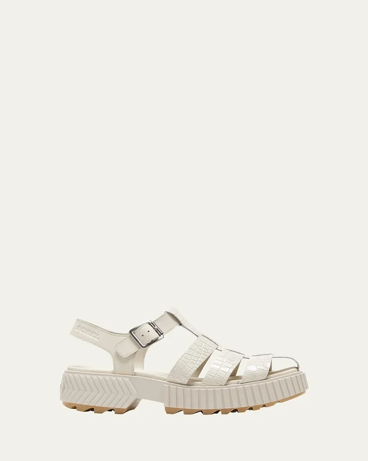 Ona Embossed Leather Fisherman Sandals