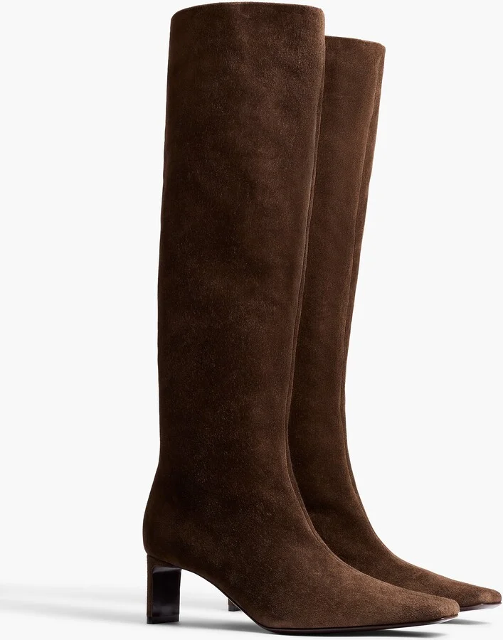 Ona Knee-High Boot in Ebano Suede - Image 2